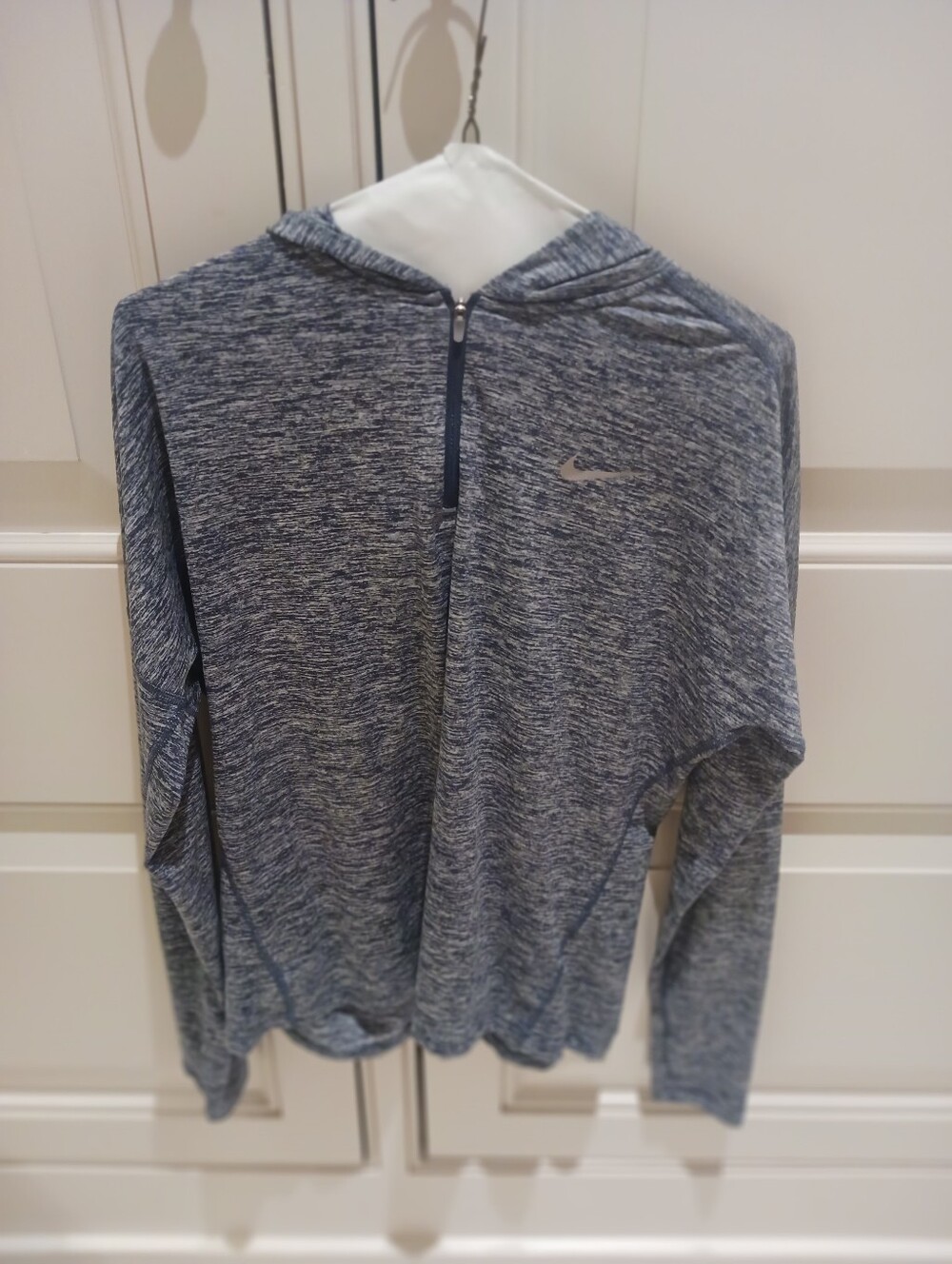 Nike Women's Navy Heather Quarter-Zip Hoodie